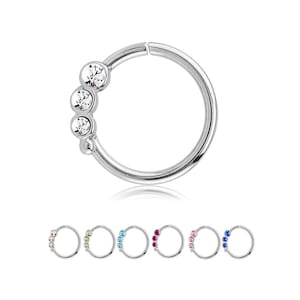 316L Surgical Steel Seamless Continuous Nose Ring Helix Daith Ear Cartilage Hoop Choose Your Color 16G