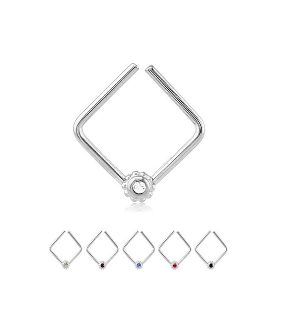 316L Surgical Steel Square Nose Ring Helix Daith Ear Cartilage Etsy