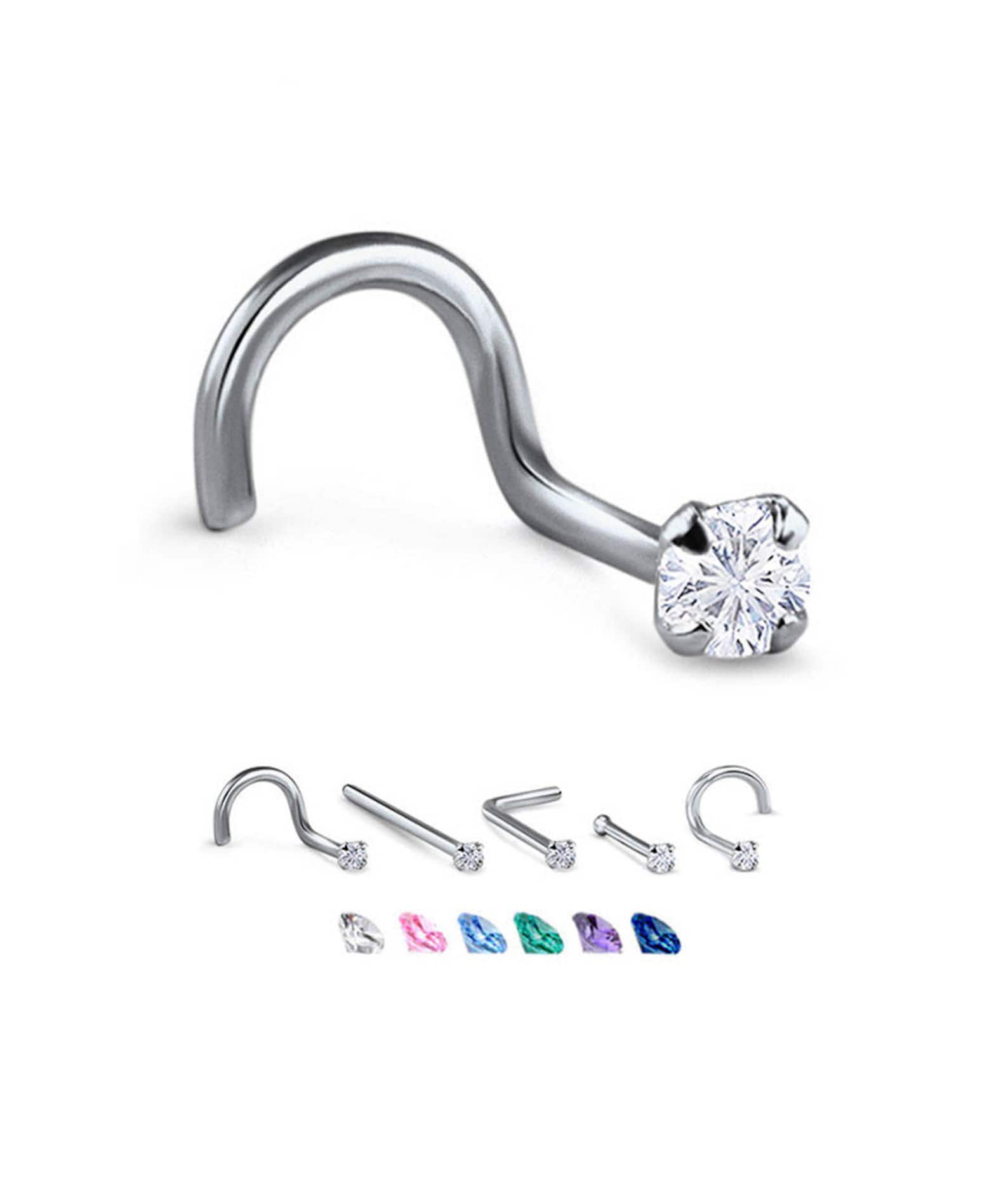 Titanium Nose Ring Stud Screw or L Bend 3mm Round. Choose Etsy
