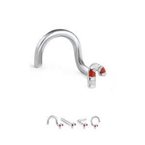 316L Surgical Steel Nose Stud Ring Christmas Candy Cane Choose Your Style 20G FREE Backing