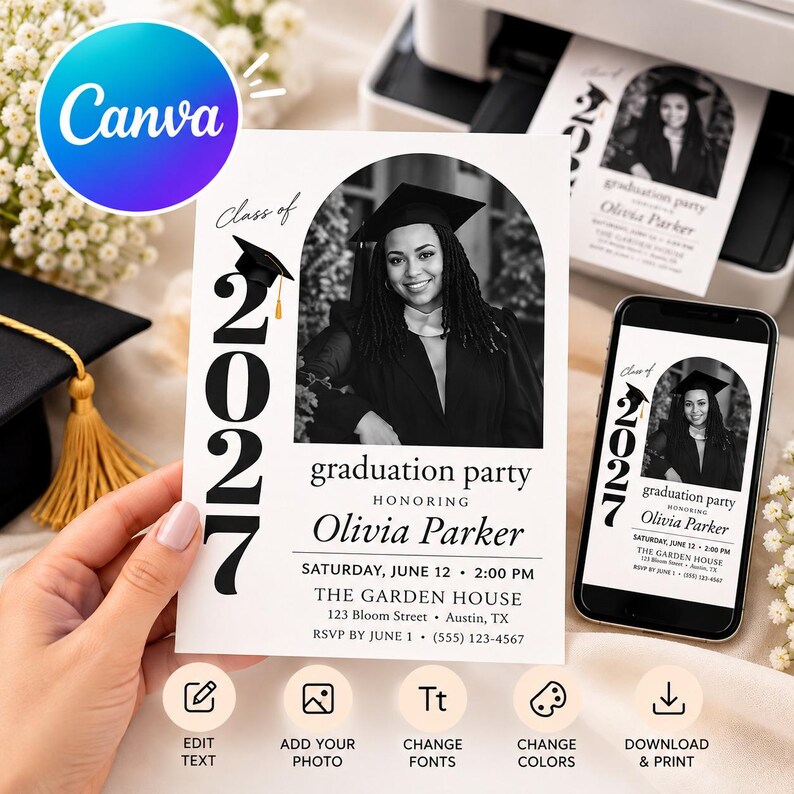 Graduation Party Invation Card Format Graduation Invitation Template, Graduation Invitation, Graduation Party ...