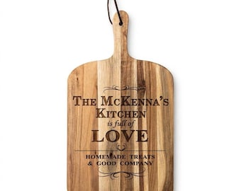 Personalised Chopping Board - *Name* Kitchen is Full of Love Homemade Treats & Good Company