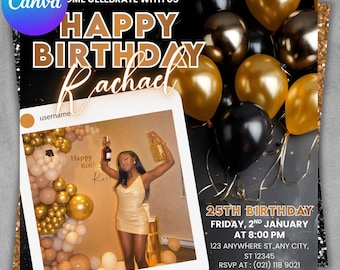 Birthday Flyer, Birthday Girl, Birthday Template, Birthday Party, Birthday Invitation, Birthday Dinner, Birthday Bash, Birthday Invite