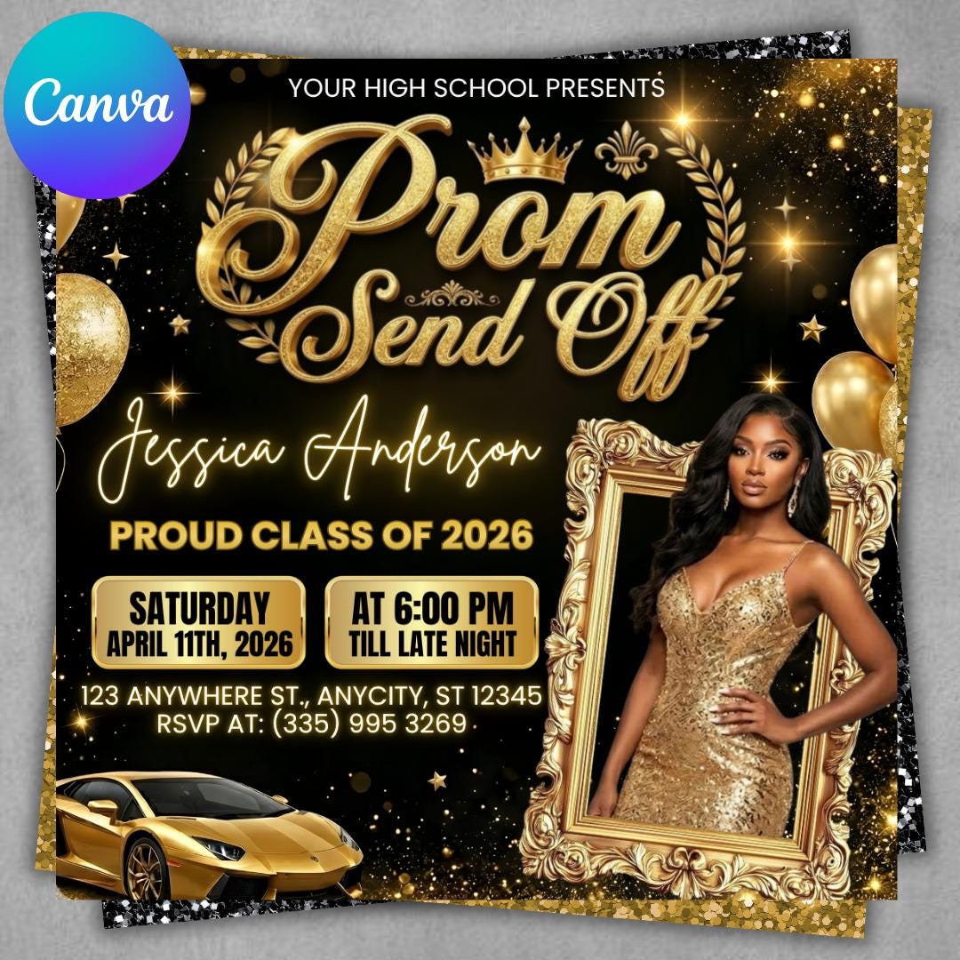 Prom Send off Flyer, Prom Invitation Flyer, Prom Event Flyer, Prom ...