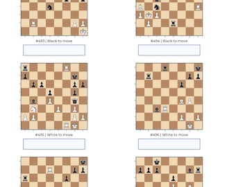 Ease Rook Checkmate in One Move | 500 Chess Puzzles for Kids | Printable PDF Worksheets | Chess Tactics for Beginners