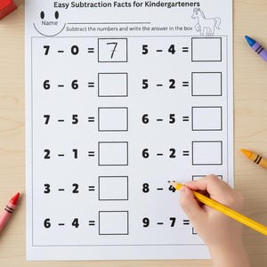 Subtraction Worksheets 1-15 | Math Fact Fluency, Grades K-2 (Printable PDF)