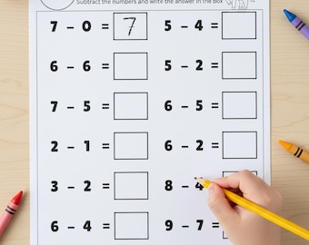 Subtraction Worksheets 1-15 | Math Fact Fluency, Grades K-2 (Printable PDF)