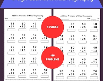 2 Digit Addition Worksheets | No Regrouping Math Practice (PDF Download)