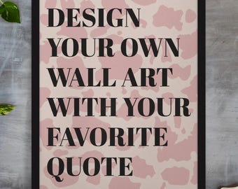 Personalized Text Print, Pink Panther Print Design, Feminine Maximalist Decor, Custom Gift for Her