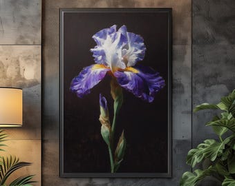Framed Purple Iris Botanical Print Gold Gilt Frame 9x7 - Etsy
