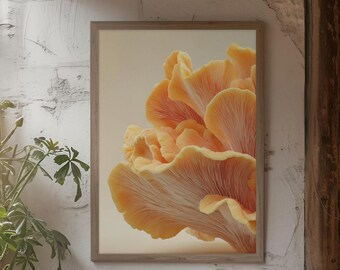 Chicken of the Woods Contemporary Wall Art, Sculptural Fungi Fine Art Print