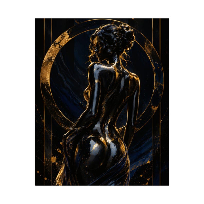 Póster de lujo con diseño femenino oscuro y sensual. imagen 4