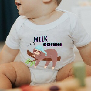 Milk Coma Baby Onesie, Baby Shower Gift, Baby Announcement Gift, Funny Baby Shirt, Coming Soon Bodysuit, IVF Baby Onesie, Food Baby Bodysuit