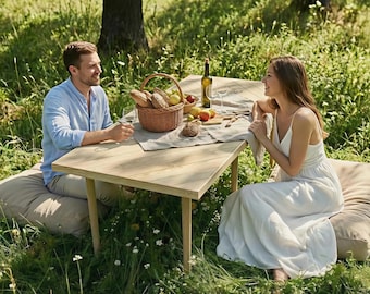 28x60 h13-19 Inch Wooden Foldable Boho Picnic Table