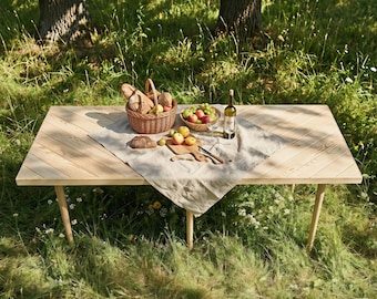 28x60 h13-19 Inch Wooden Foldable Boho Picnic Table