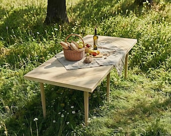 28x60 h13-19 Inch Wooden Foldable Boho Picnic Table