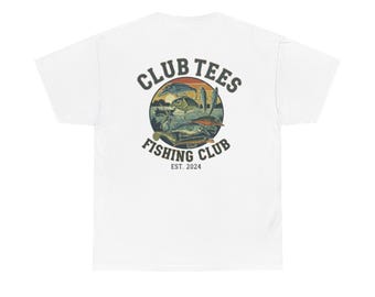 Camiseta vintage del Club de Pesca / Camisetas del Club con estampado en la espalda