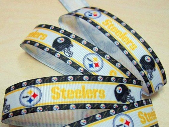 7/8" PITTSBURGH STEELERS CHRISTMAS #2 GROSGRAIN RIBBON BOWS DECORATIONS 