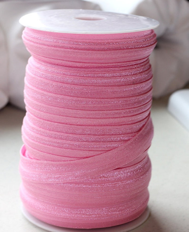 Pink Red 27 Shades Solid Colour Fold Over Elastic FOE 5/8" 16mm per metre Pink Red 27 Shades Solid Colour Fold Over Elastic FOE 5/8" 16mm per metre