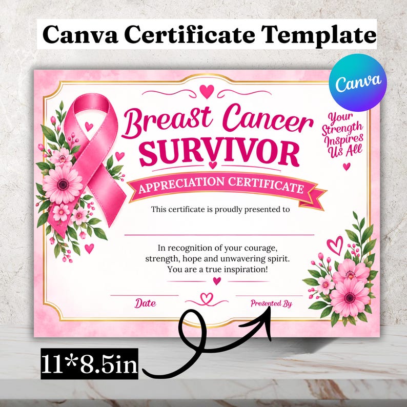 Essential Certificate.pdf Breast Cancer Survivor Appreciation Certificate, Celebration Gift ...