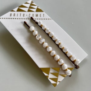 Mystic White Topaz Bobby Pins | Hair Accessory |