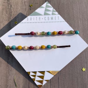 Hair Pin  |  Summertime Beaded Bobby Pins | Hair Accessory |