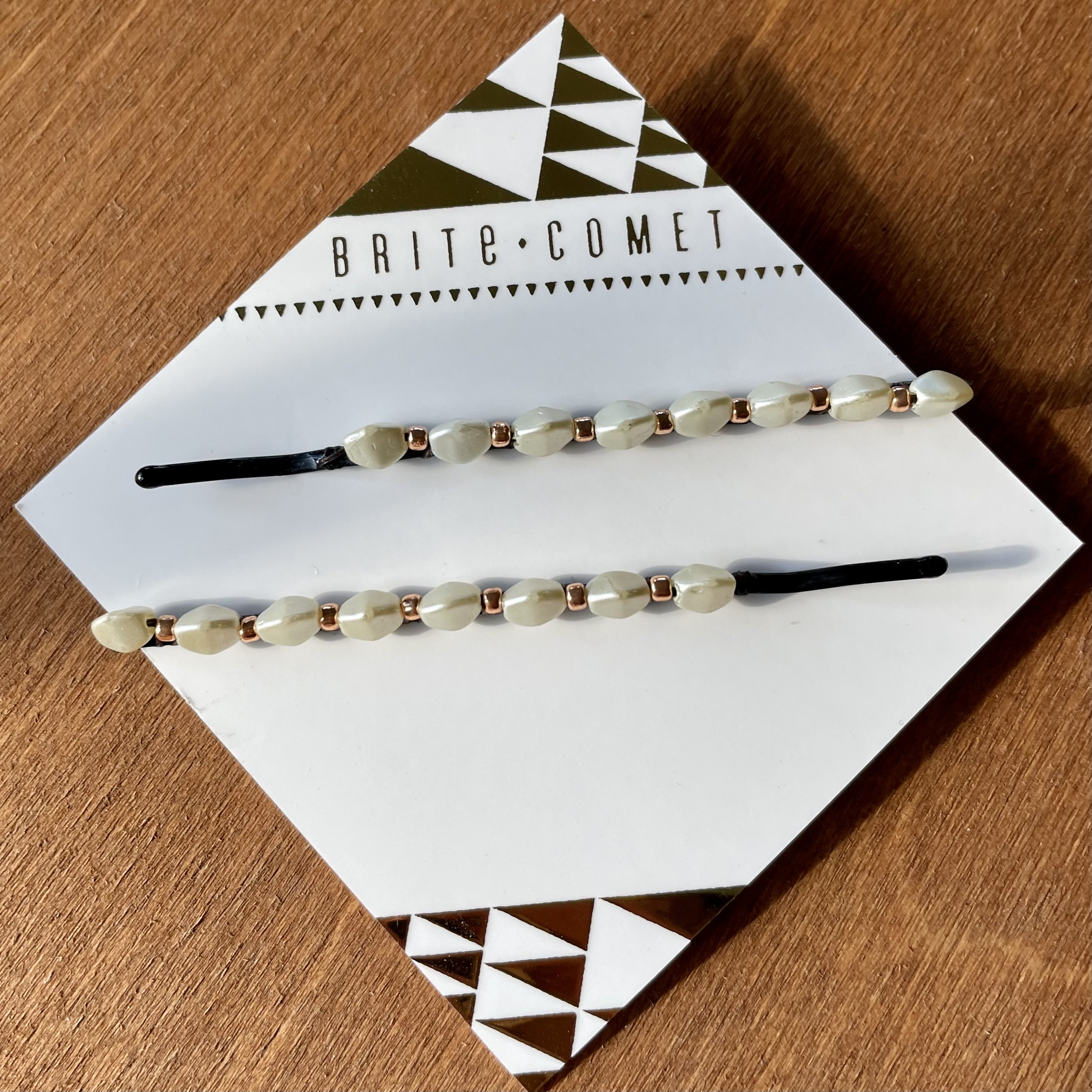 Hair Pin  |  White Beaded Bobby Pins | Hair Accessory |