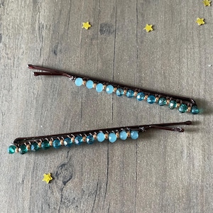 Haarnadel |  Gefrorene Blaue Ombré Perlen Bobby Pins | Haarschmuck |