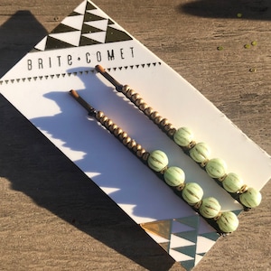 Hair Pin  |  Minty Green Beaded Bobby Pins | Hair Accessory |