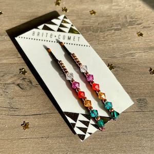 Rainbow Swarovski  Beaded Bobby Pins | Hair Accessory |
