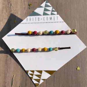 Hair Pin  |  Summertime Beaded Bobby Pins | Hair Accessory |