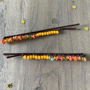 Haarnadel |  Autumn Vibes Gelbe Perlen Bobby Pins | Haarschmuck |