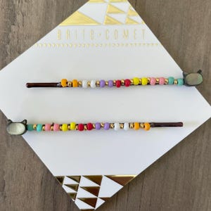 Hair Pin  | Confetti Cat Beaded Bobby Pins | Hair Accessory
