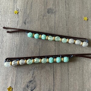 Hair Pin  |  Mint Ombre Beaded Bobby Pins | Hair Accessory |