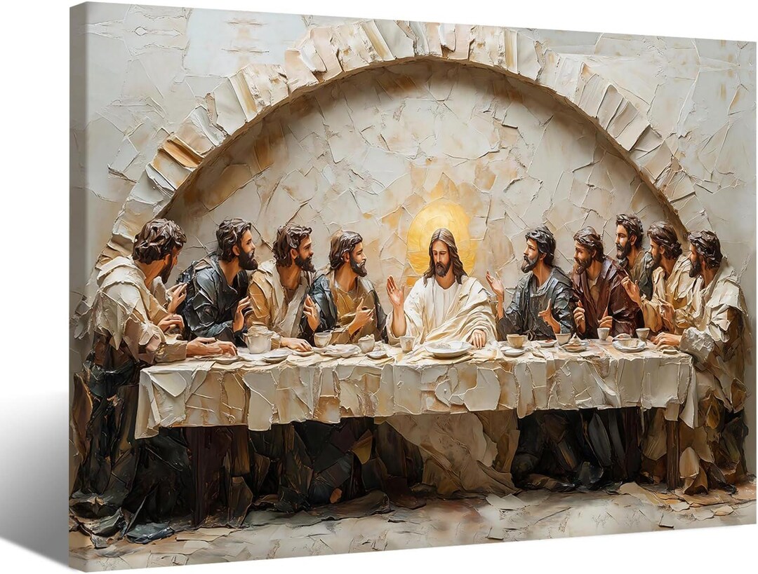 Last Supper Canvas Wall Mural Jesus and Disciples Wall Decoration ...