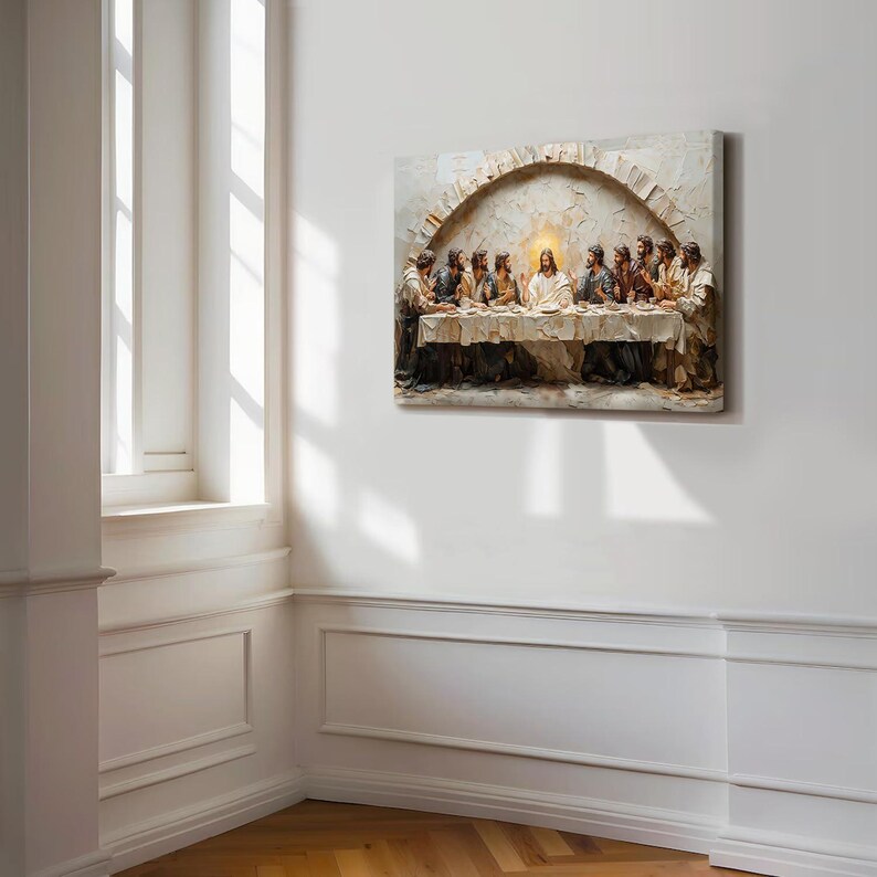 Last Supper Canvas Wall Mural Jesus and Disciples Wall Decoration ...
