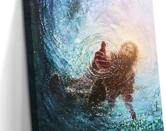 Jesus Christian Wall Art, Hand of God Canvas Paintings, Christ Religion Bible Jesus Salvation Wall Decor
