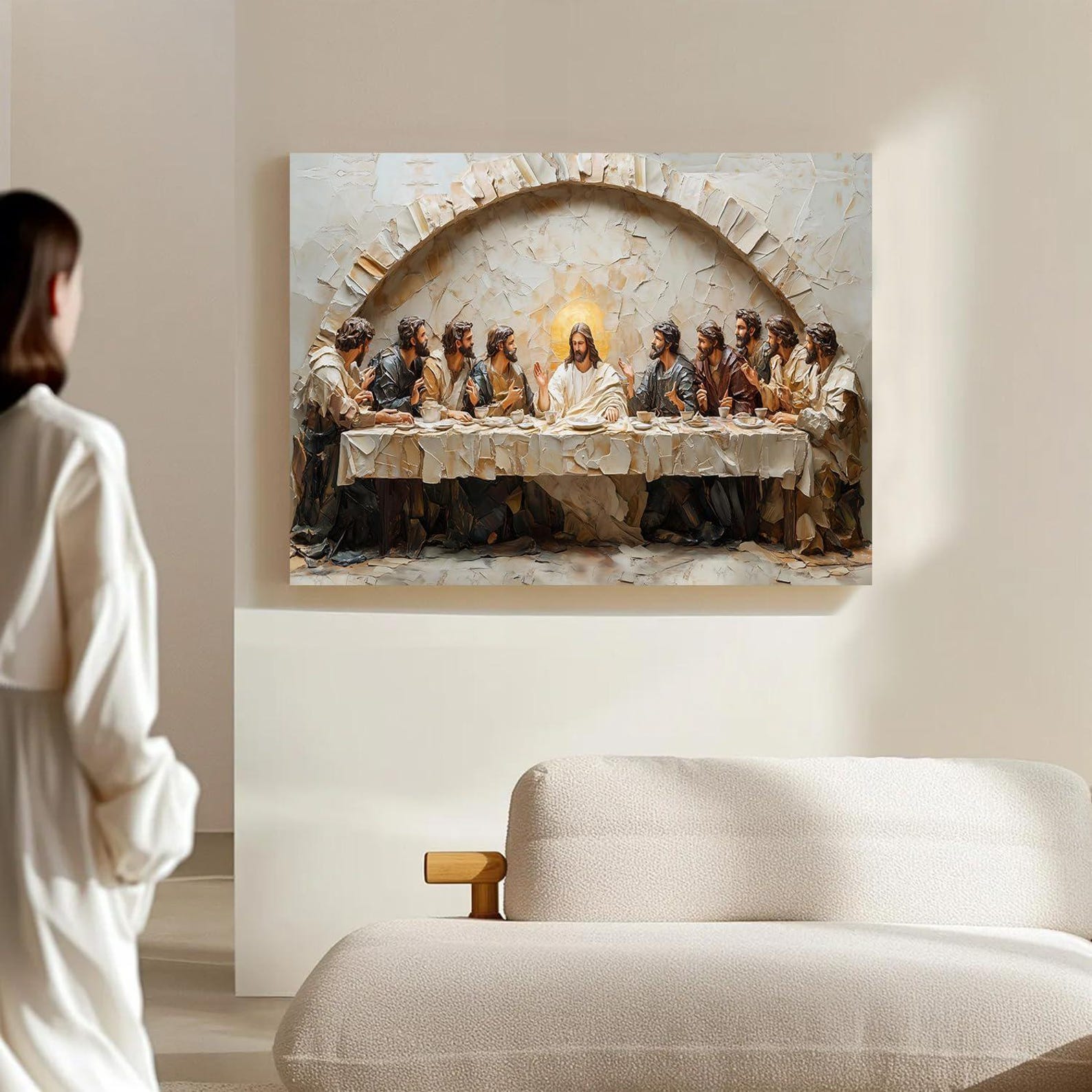 Last Supper Canvas Wall Mural Jesus and Disciples Wall Decoration ...