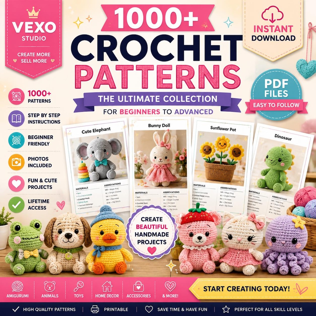 Free Crochet Ribbon Patterns.pdf 1000+ Crochet Patterns Bundle PDF | Amigurumi Crochet Patterns | Cute ...