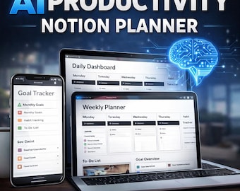 Notion Productivity Planner for Daily Goals and Habits