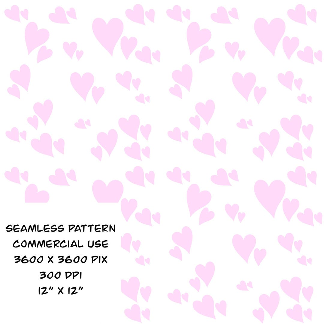 Pink Heart Pattern Id Code Pink Heart Seamless Pattern -digital Download - Etsy