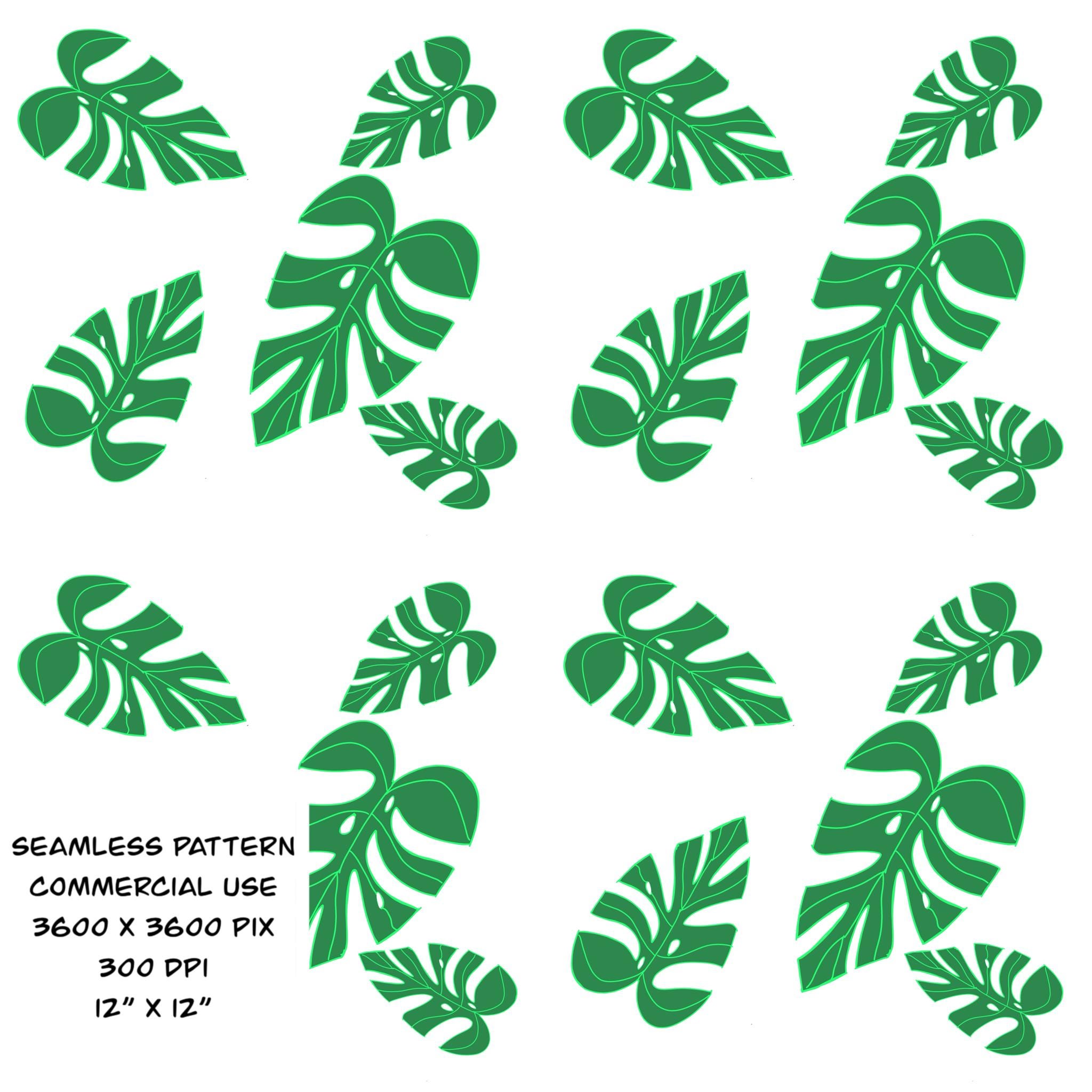 Monstera Plant Seamless Pattern - Etsy