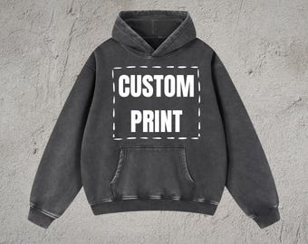 Personalized Snow Wash Hoodie – Vintage Faded Unisex Jumper, DTG Printed