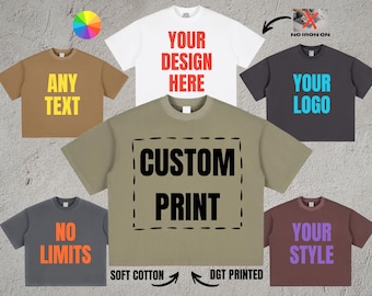 High-End-Qualität Benutzerdefinierte Vintage Washed Boxy T-Shirt, schwere Baumwolle, Streetwear Graphic Top