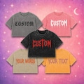 Personalised Heavy Metal Snow Washed Crop Top: Custom Gothic DTG Print product logo