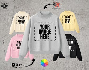 Custom Mock Neck Sweatshirt: Oversized Fleece Pullover, Streetwear Style