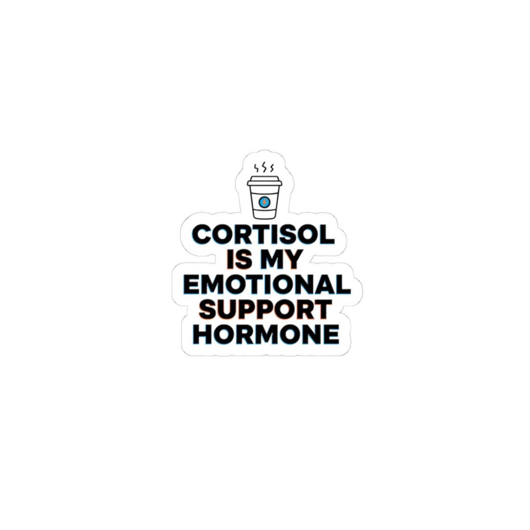 Hormones Sticker Cortisol is My Emotional Support Hormone Sticker | Stress Meme, Anxiety ...