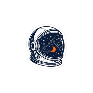 Astronaut Helmet Mission Patch Sticker | space, rocket, cosmic