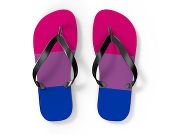 Chanclas del Orgullo Bisexual Rosa Morado Azul Sandalias LGBTQ Playa Sandalias Festival Piscina Vacaciones Verano Bandera Bi Calzado Divertido