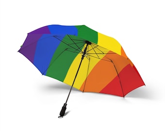 Paraguas de rayas arcoíris / Paraguas plegable del orgullo / Equipo de lluvia LGBT